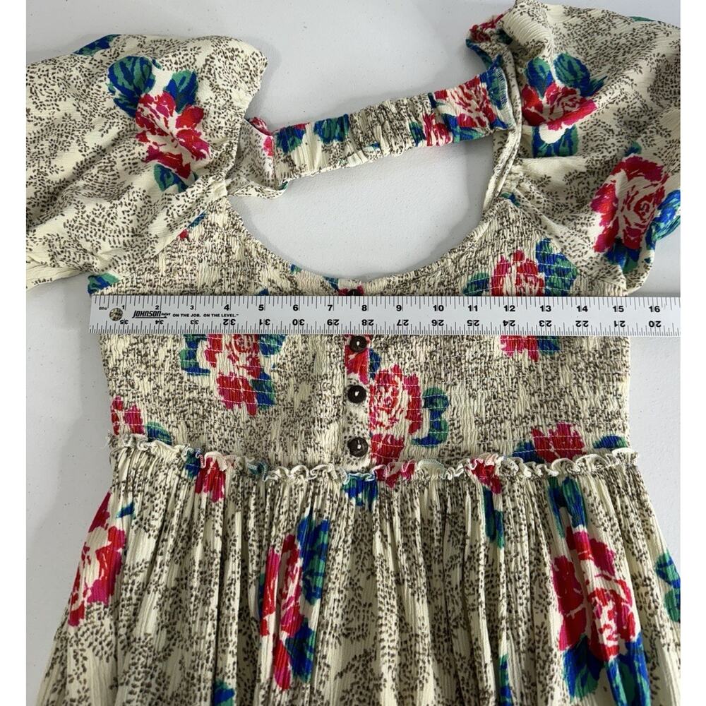 Free People Endless Summer Picnic Mini Dress Womens Large Cream Floral Babydoll - Picture 10 of 15